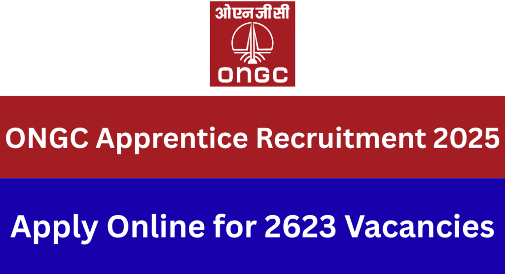 ONGC Apprentice Recruitment 2025 notification and online application update