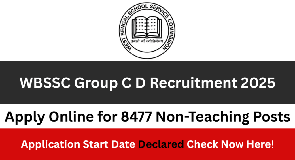 WBSSC Group C D Recruitment 2025 apply online for clerk and peon vacancies